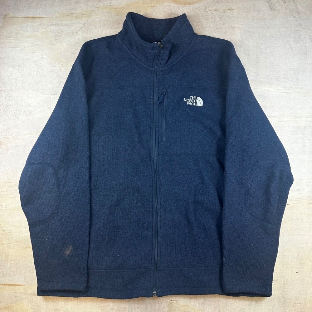 The North Face Gordon Lyons Mens XXL Navy Blue Full Zip Fleece Jacket Sweater